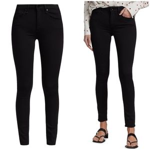 NWT! rag & bone Cate Mid-Rise Ankle Skinny Jeans in No Fade Black size 24